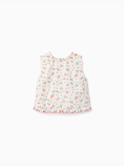 Top sin mangas de algodón con estampado floral - Kiabi Top sin mangas de algodón con estampado floral - Kiabi