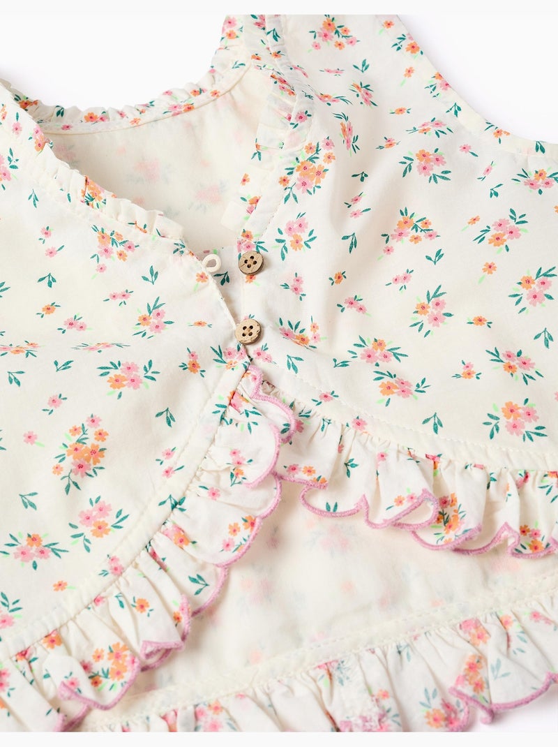 Top sin mangas de algodón con estampado floral Beige claro - Kiabi