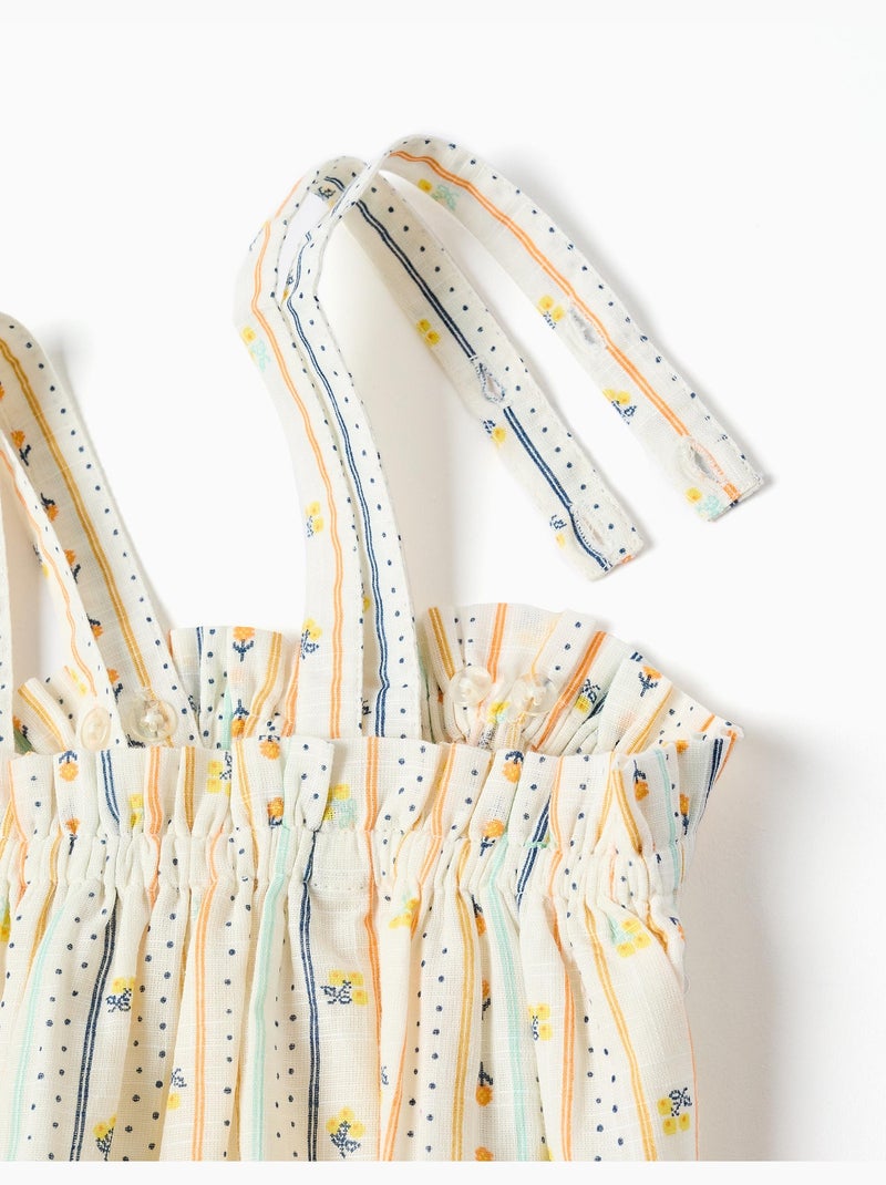 Top sin mangas de algodón con estampado floral Beige claro - Kiabi
