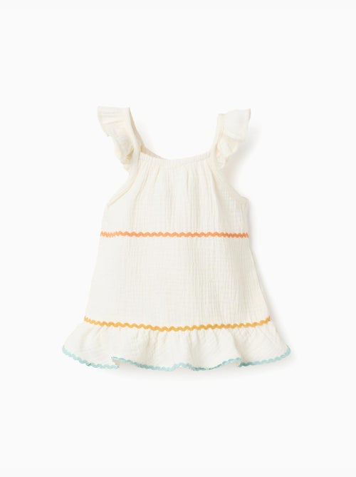 Top sin mangas de algodón con volantes - Kiabi