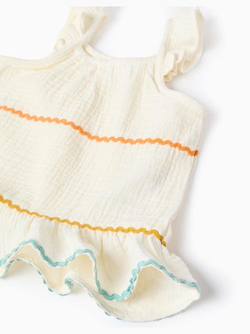 Top sin mangas de algodón con volantes - Kiabi