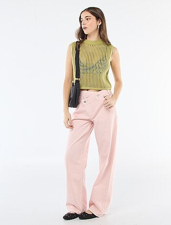 Top sin mangas de crochet