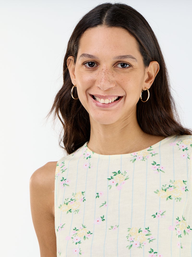 Top sin mangas de cuello redondo Amarillo - Kiabi