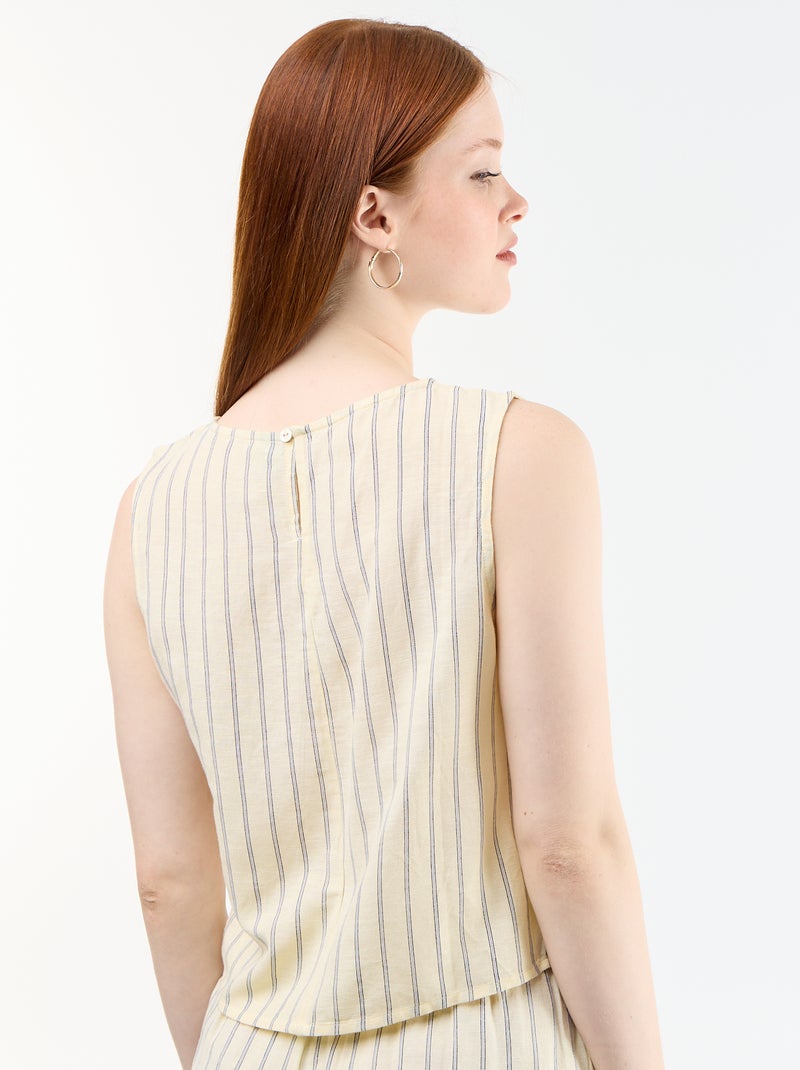 Top sin mangas de cuello redondo Amarillo - Kiabi