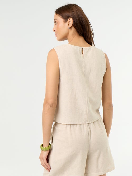 Top sin mangas de cuello redondo - Kiabi