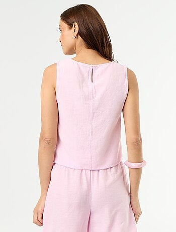 Top sin mangas de cuello redondo