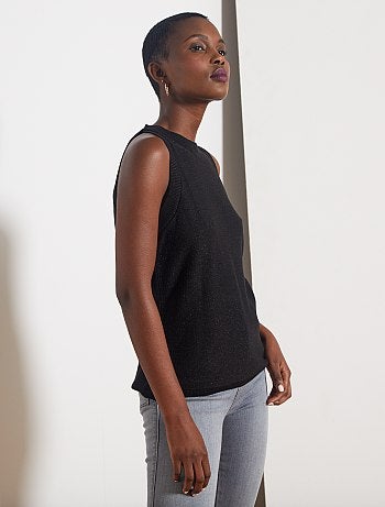 Top sin mangas de punto brillante - Kiabi