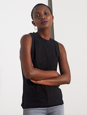 Top sin mangas de punto brillante - Kiabi