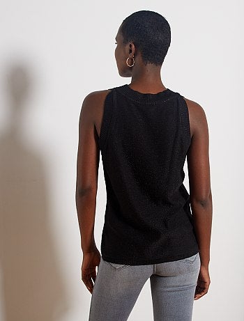 Top sin mangas de punto brillante - Kiabi