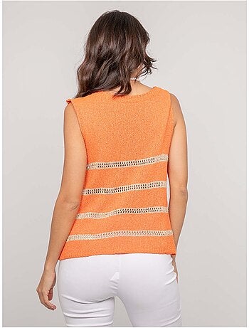 Top sin mangas de punto con rayas lurex KAVIA