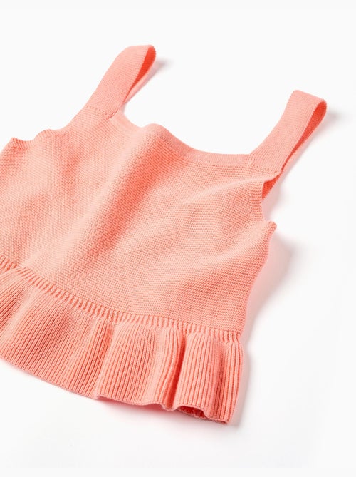 Top sin mangas de punto con volantes - Kiabi