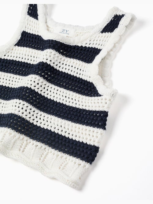 Top sin mangas de punto de algodón a rayas - Kiabi