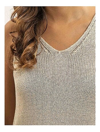 Top sin mangas de punto lurex KENATRA