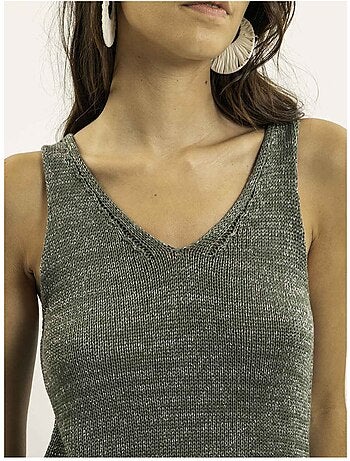 Top sin mangas de punto lurex KENATRA