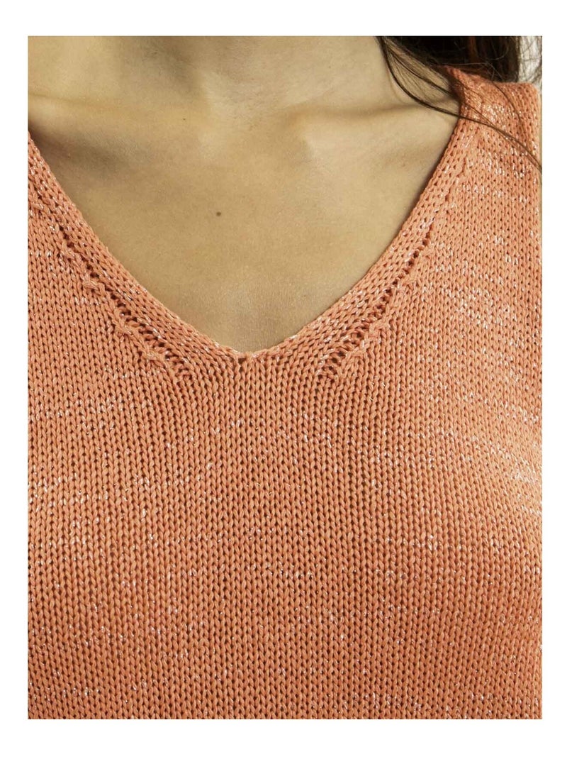 Top sin mangas de punto lurex KENATRA Naranja coral - Kiabi