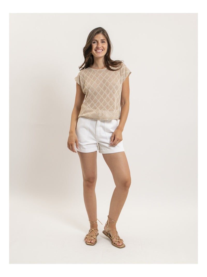 Top sin mangas maille ajourée FEPIRA Negro Dorado - Kiabi