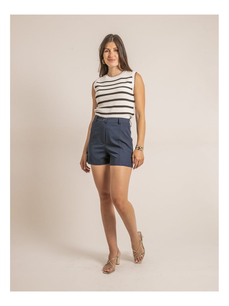 Top sin mangas marinero FERKINE Blanco - Kiabi