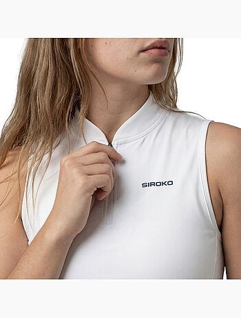 Top sin mangas media cremallera tenis mujer tenis mujer rally-w
