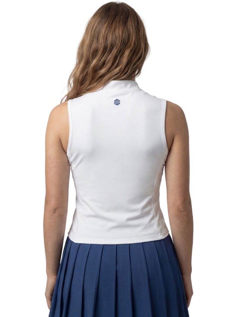 Top sin mangas media cremallera tenis mujer tenis mujer rally-w Blanco - Kiabi