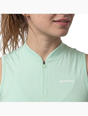 Top sin mangas media cremallera tenis mujer tenis mujer rally-w light