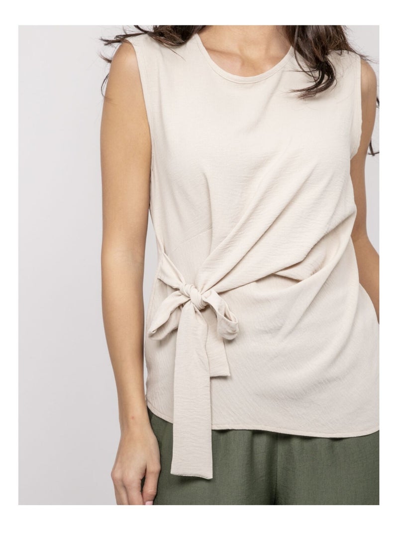 Top sin mangas nœud FELIZE Beige - Kiabi