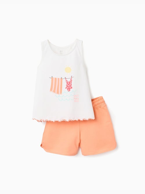 Top sin mangas + pantalón corto de algodón - Kiabi