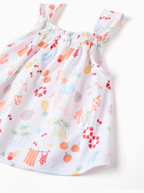 Top sin mangas + pantalón corto de algodón - Kiabi