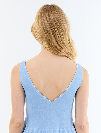 Top sin mangas peplum de canalé