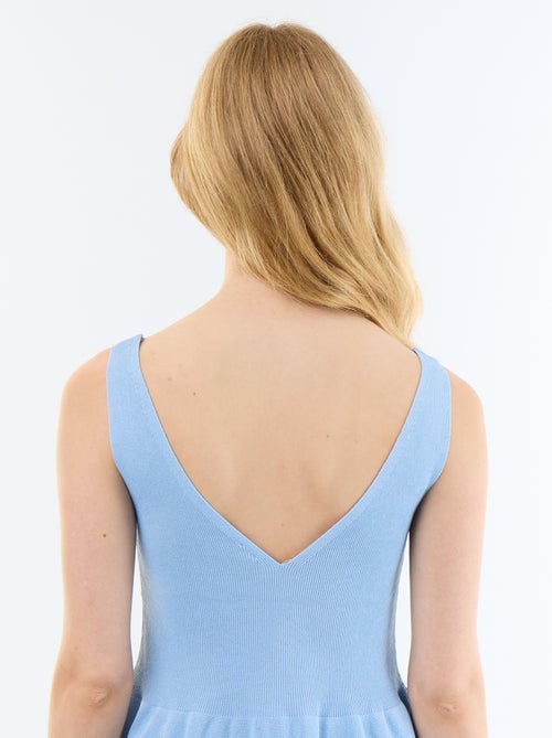 Top sin mangas peplum de canalé - Kiabi