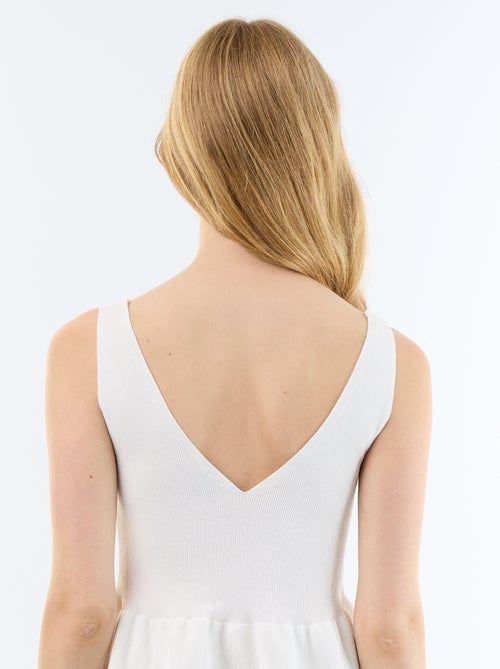 Top sin mangas peplum de canalé - Kiabi