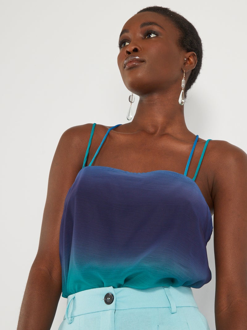 Top tie-dye de tirantes finos AZUL - Kiabi