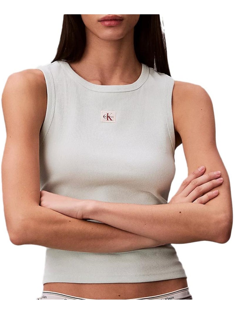 Top Tirantes Mujer Calvin Klein Jeans Etiqueta Tejida Verde - Kiabi