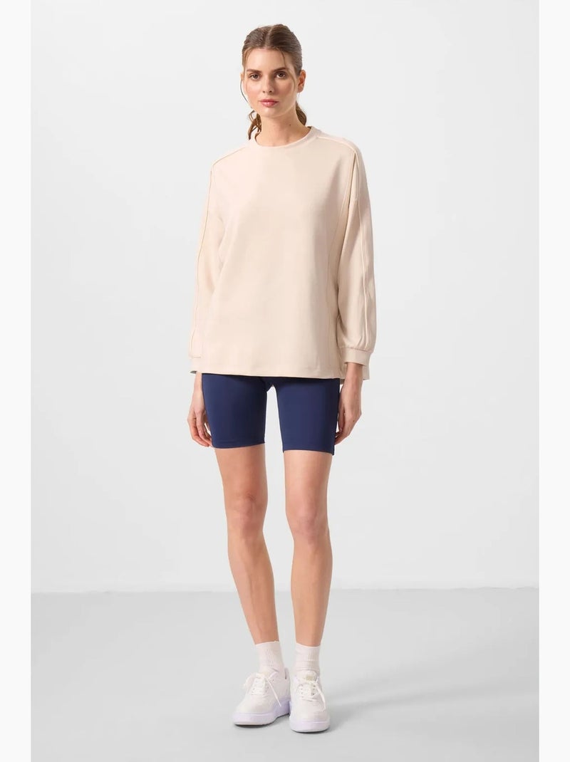 Top túnica oversize largo a rayas tommy Beige arcilla - Kiabi
