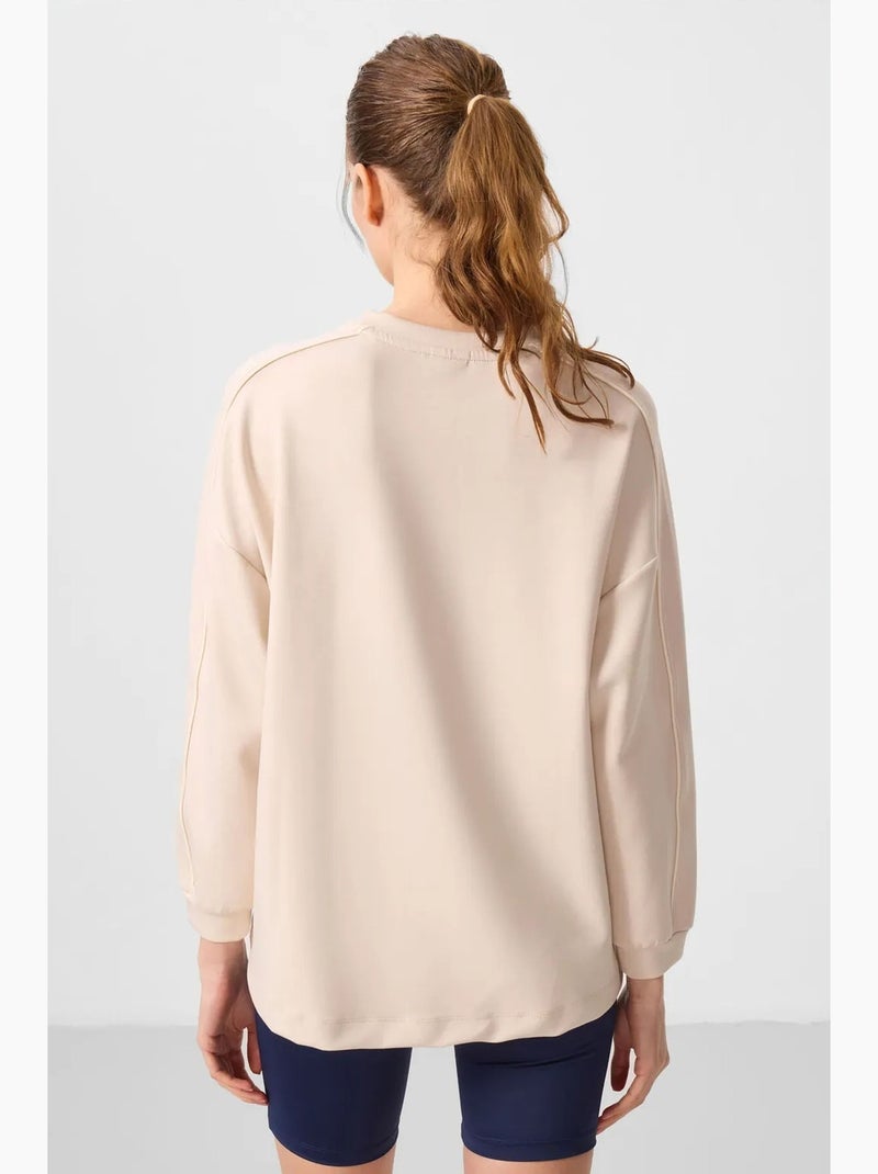 Top túnica oversize largo a rayas tommy Beige arcilla - Kiabi