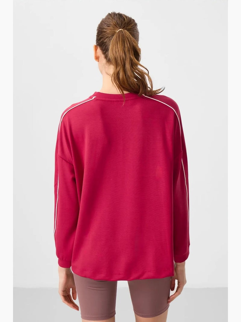 Top túnica oversize largo a rayas tommy Magenta - Kiabi