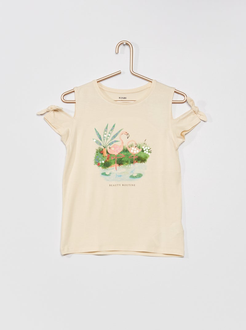 Top vaporoso estilo 'selva' BEIGE - Kiabi