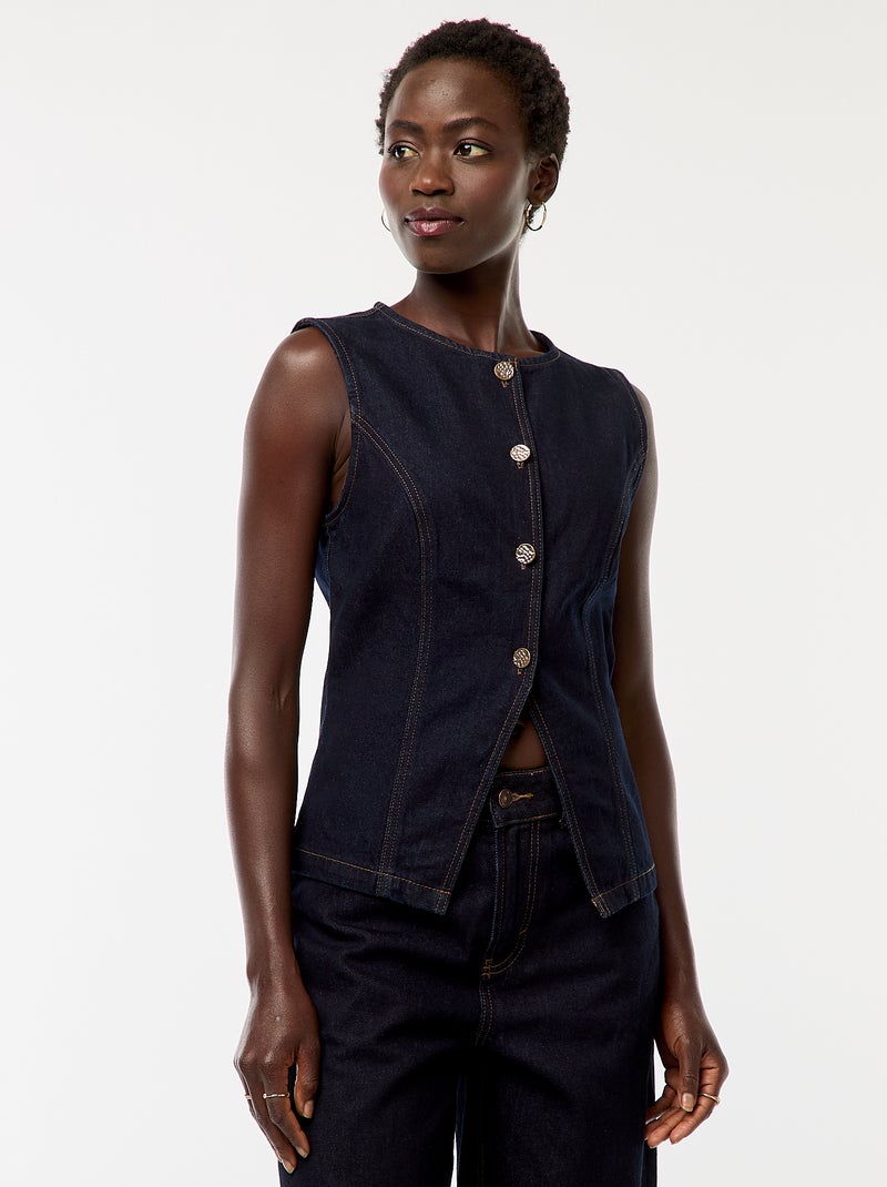 Top vaquero sin mangas Azul Mujer Kiabi