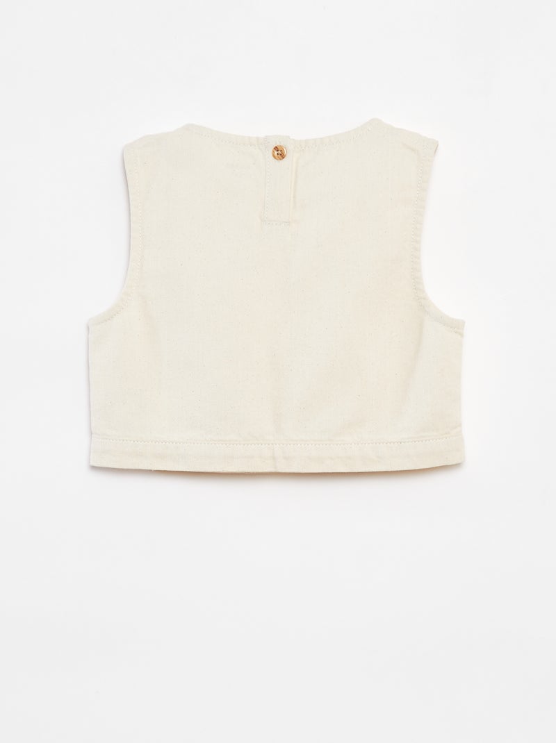 Top vaquero sin mangas Blanco - Kiabi