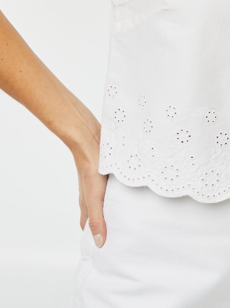 Top vaquero sin mangas blanco - Kiabi