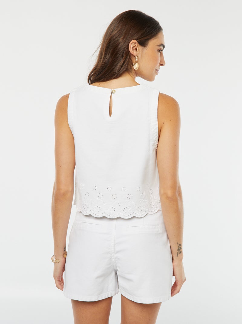 Top vaquero sin mangas blanco - Kiabi