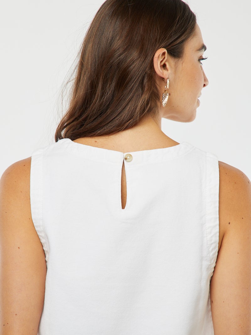 Top vaquero sin mangas blanco - Kiabi