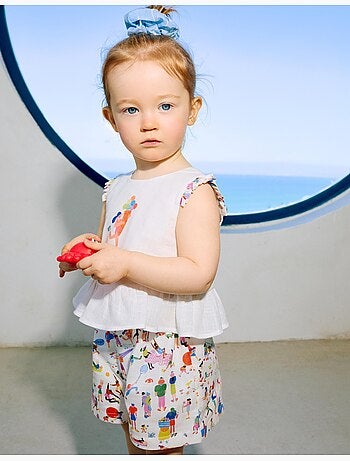 Top y pantalón corto con estampado Carolina Celas x Zippy