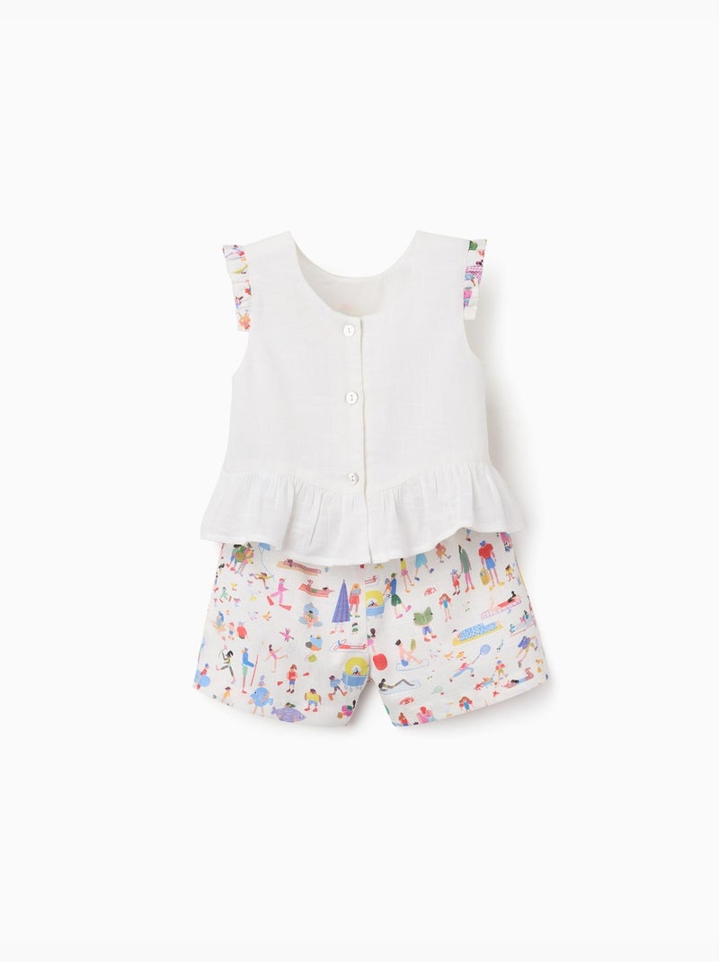 Top y pantalón corto con estampado Carolina Celas x Zippy Blanco - Kiabi