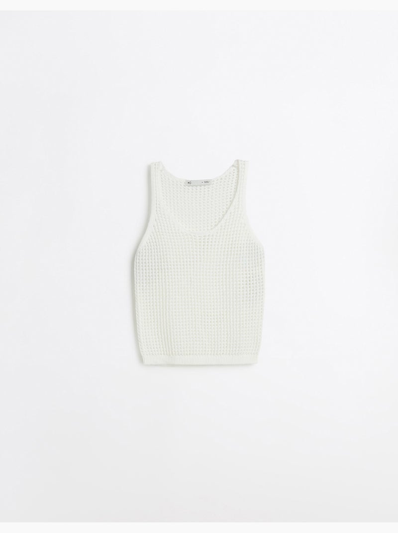 Tope de punto de ganchillo, MO Fashion Blanco - Kiabi