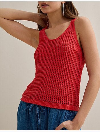 Tope de punto de ganchillo, MO Fashion