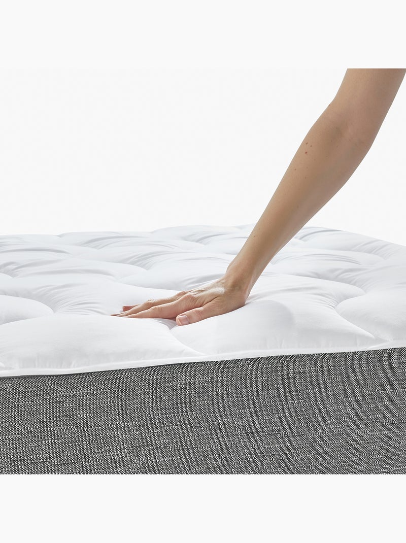 Topper Microfibra 3cm -Funda 100% Algodón - Transpirable Blanco - Kiabi