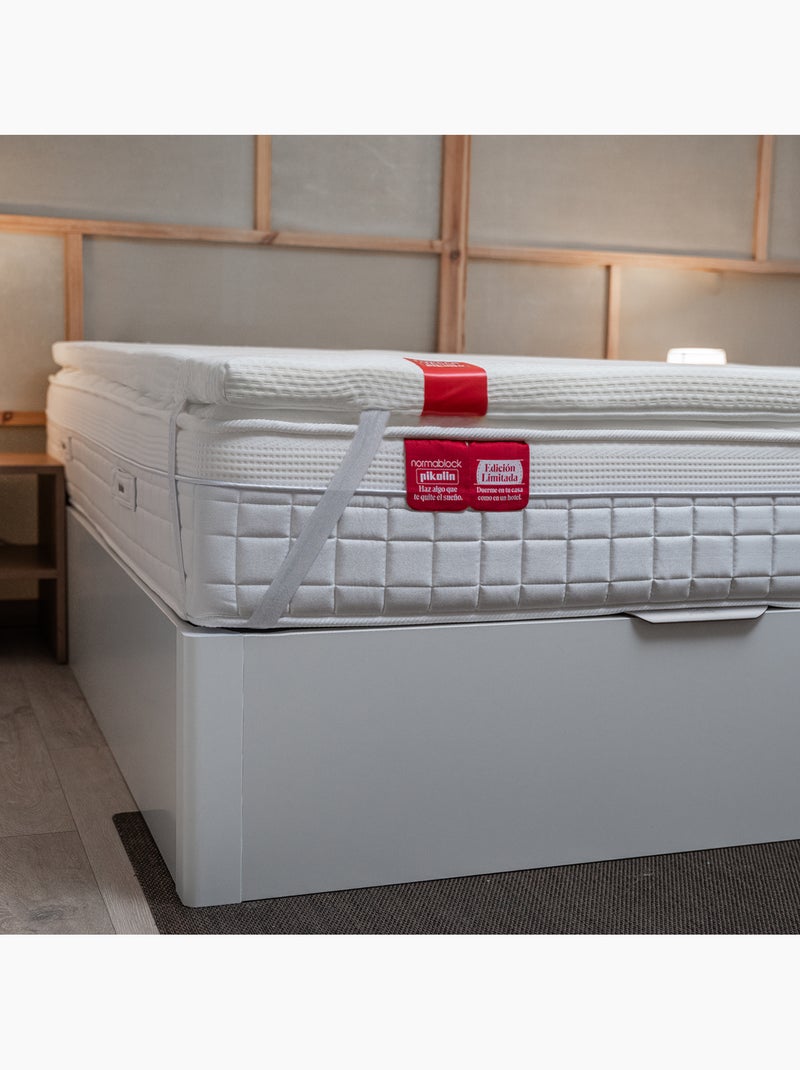 Topper viscoelástico hotel - -6 cm - ignífugo - antichinches - funda lavable Blanco - Kiabi