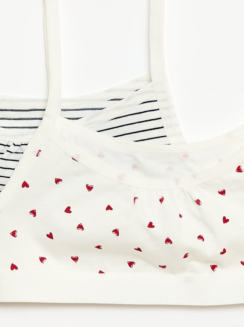Tops de punto con tirantes finos Pack de 2 Blanco - Kiabi