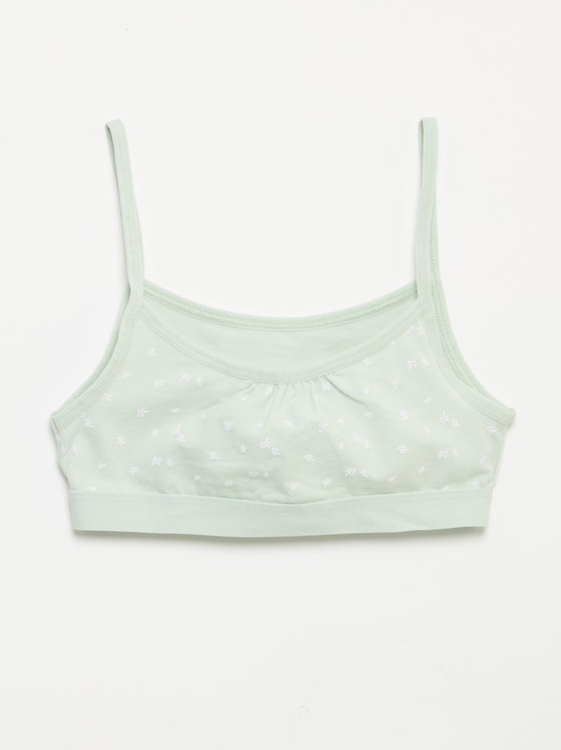 Tops de punto con tirantes finos Pack de 2 Verde - Kiabi