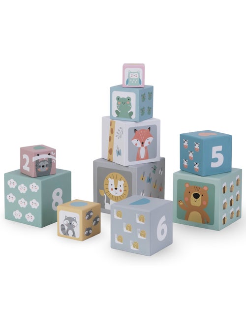 Torre de apilar 10 cubos animales numeros juguete aprendizaje mamabrum - Kiabi Torre de apilar 10 cubos animales numeros juguete aprendizaje mamabrum - Kiabi